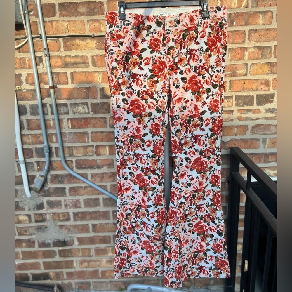Free people floral corduroy flare pants size 29